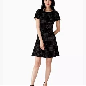 Kate Spade Larabee Dot Tie-waist Ponte Dress